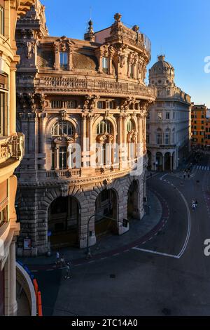 Genoa, Italy - Jul 31, 2022: Piazza De Ferrari main square in Genoa, Italy. Stock Photo