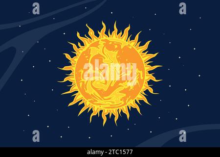 Sunburst in outer space vector illustration Stock Vector