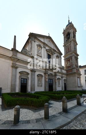 San Bernardino alle Ossa is a church in Milan on Piazza S. Stefano square, known for its ossuary, decorated with human skulls and bones Stock Photo