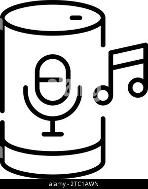 Music player voice command. Pixel perfect, editable stroke Stock Vector