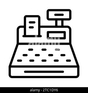 Payment counter machine, cash register icon in modern design style. Stock Vector