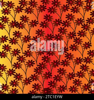 Abstract floral pattern bright colors, background vector illustration modern art design Seamless pattern set Simple design for of textile. Stock Vector