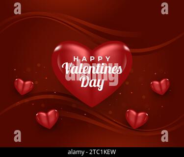 Happy Valentines day greeting with sparkling stars and golden heart  balloons. Vector Valentine love kiss lips, love message in phone and  wedding rings Stock Vector Image & Art - Alamy
