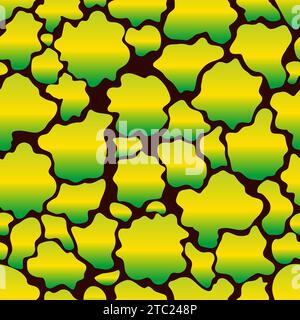 Abstract seamless pattern of stains of different shapes. Vector rainbow gradient background Stock Vector