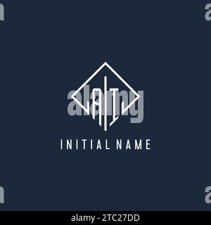 AI initial logo with luxury rectangle style design vector graphic Stock Vector