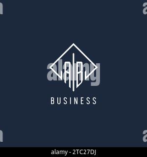 AB initial logo with luxury rectangle style design vector graphic Stock Vector