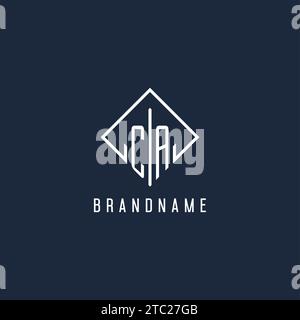 CA initial logo with luxury rectangle style design vector graphic Stock Vector