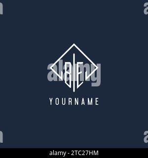 BE initial logo with luxury rectangle style design vector graphic Stock Vector