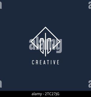 CC initial logo with luxury rectangle style design vector graphic Stock Vector