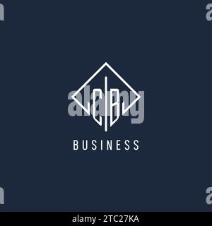 CB initial logo with luxury rectangle style design vector graphic Stock Vector
