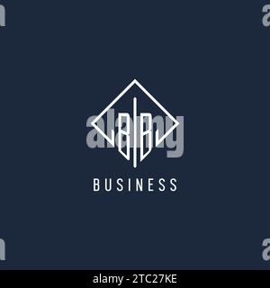BB initial logo with luxury rectangle style design vector graphic Stock Vector