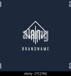 AN initial logo with luxury rectangle style design vector graphic Stock Vector