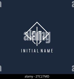 EI initial logo with luxury rectangle style design vector graphic Stock Vector