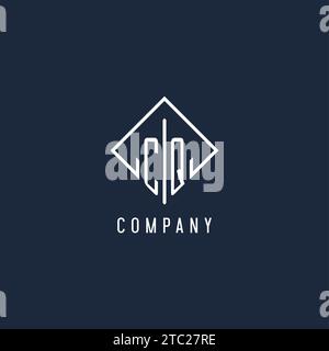 CQ initial logo with square rectangular shape style design ideas Stock ...