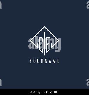 CE initial logo with luxury rectangle style design vector graphic Stock Vector