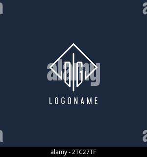 DG initial logo with luxury rectangle style design vector graphic Stock Vector