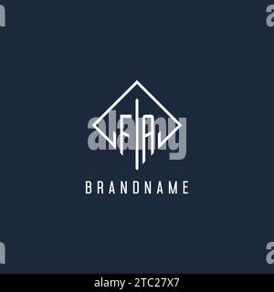 FA initial logo with luxury rectangle style design vector graphic Stock Vector