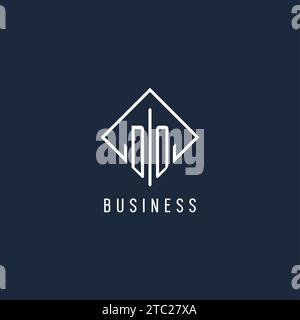DO initial logo with luxury rectangle style design vector graphic Stock Vector