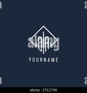 DR initial logo with luxury rectangle style design vector graphic Stock Vector