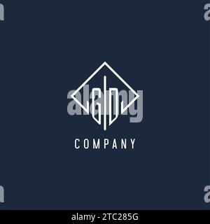 GD initial logo with luxury rectangle style design vector graphic Stock Vector