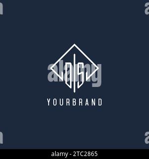 DS initial logo with luxury rectangle style design vector graphic Stock Vector