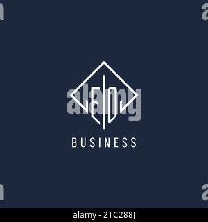 EO initial logo with luxury rectangle style design vector graphic Stock Vector