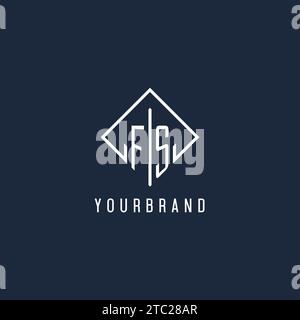 FS initial logo with luxury rectangle style design vector graphic Stock Vector