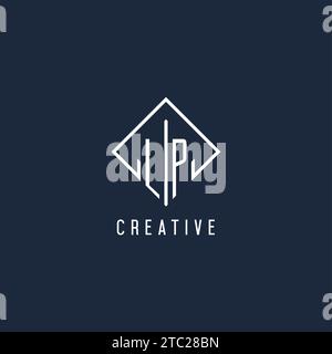 LP initial logo with luxury rectangle style design vector graphic Stock Vector