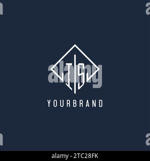 IS initial logo with luxury rectangle style design vector graphic Stock Vector