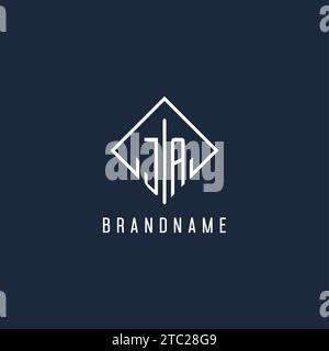 JA initial logo with luxury rectangle style design vector graphic Stock Vector