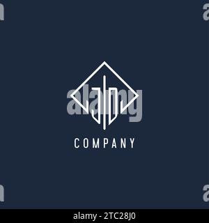 JD initial logo with luxury rectangle style design vector graphic Stock Vector