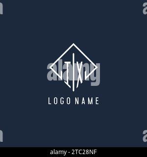 IX initial logo with luxury rectangle style design vector graphic Stock Vector