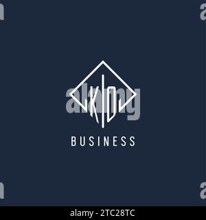 KO initial logo with luxury rectangle style design vector graphic Stock Vector