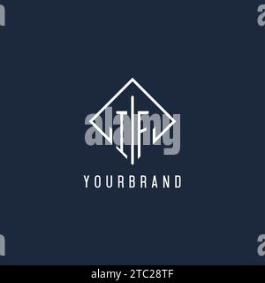 IF initial logo with luxury rectangle style design vector graphic Stock Vector