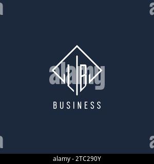 LB initial logo with luxury rectangle style design vector graphic Stock Vector