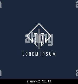IZ initial logo with luxury rectangle style design vector graphic Stock Vector