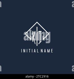 KI initial logo with luxury rectangle style design vector graphic Stock Vector