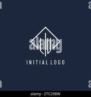 LU initial logo with luxury rectangle style design vector graphic Stock Vector