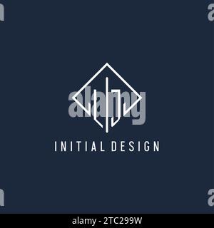 LJ initial logo with luxury rectangle style design vector graphic Stock Vector