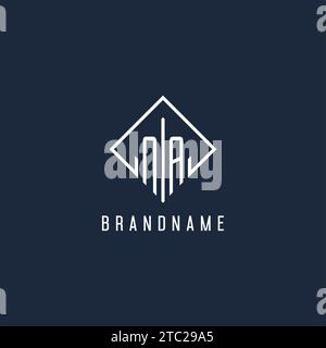 NA initial logo with luxury rectangle style design vector graphic Stock Vector