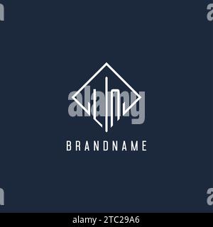LN initial logo with luxury rectangle style design vector graphic Stock Vector