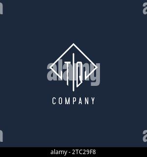 TQ initial logo with luxury rectangle style design vector graphic Stock Vector