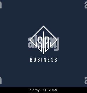 SB initial logo with luxury rectangle style design vector graphic Stock Vector