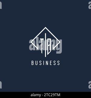 TB initial logo with luxury rectangle style design vector graphic Stock Vector