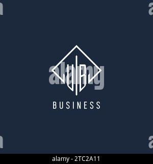 UB initial logo with luxury rectangle style design vector graphic Stock Vector