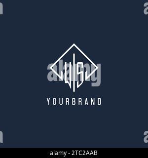WS initial logo with luxury rectangle style design vector graphic Stock Vector