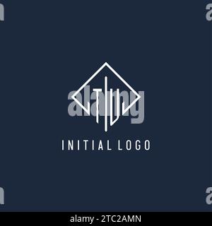 TU initial logo with luxury rectangle style design vector graphic Stock Vector