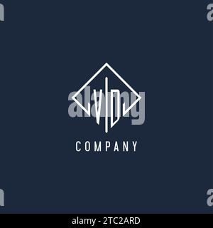VD initial logo with luxury rectangle style design vector graphic Stock Vector