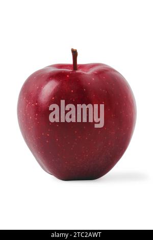 Ripe red apple closeup isolated on white background Stock Photo