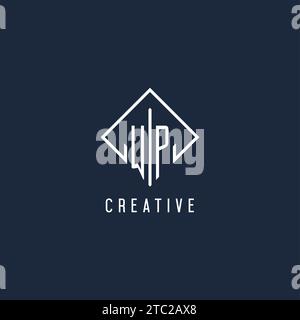 WP initial logo with luxury rectangle style design vector graphic Stock Vector